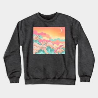 Aesthetic Pastel Sunset Scene Crewneck Sweatshirt